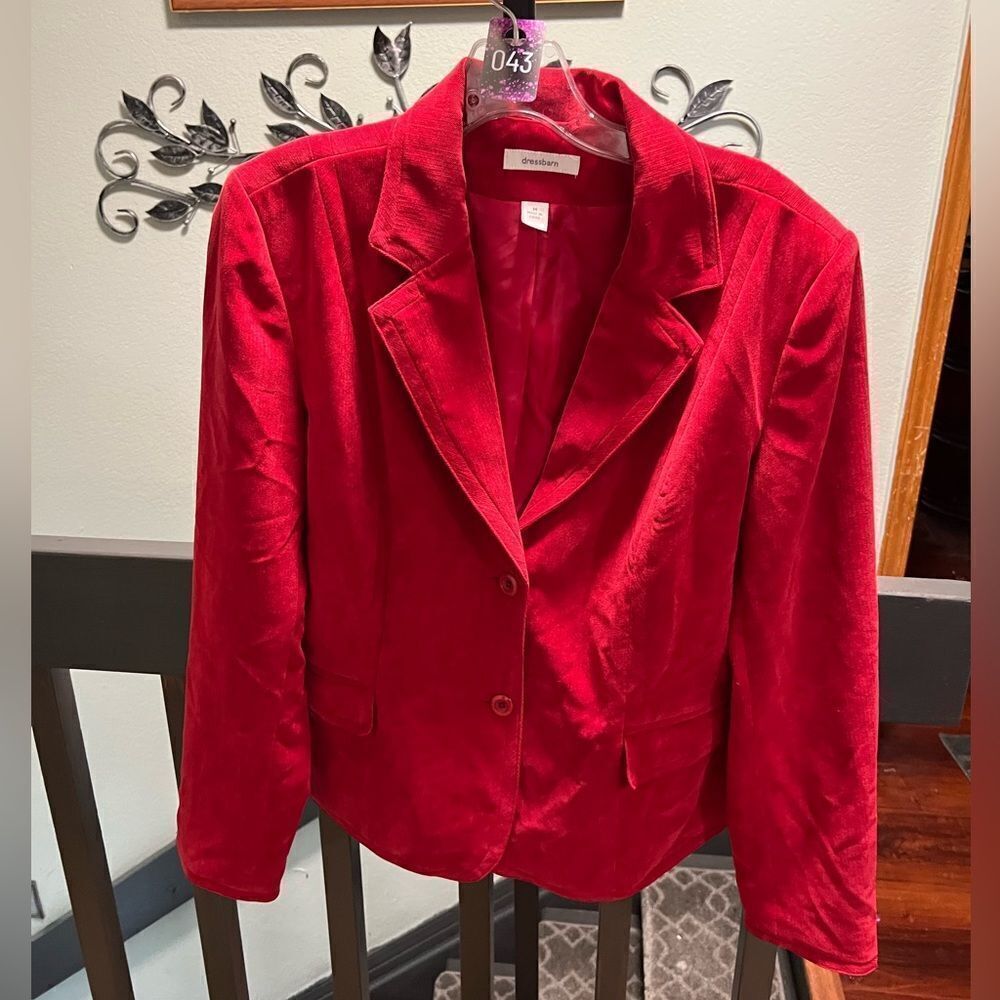Women's Red Blazer by Dress Barn Size Medium Like New #MC043